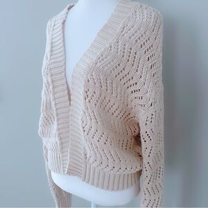 American Eagle Open Knit Cropped Cardigan Sweater
